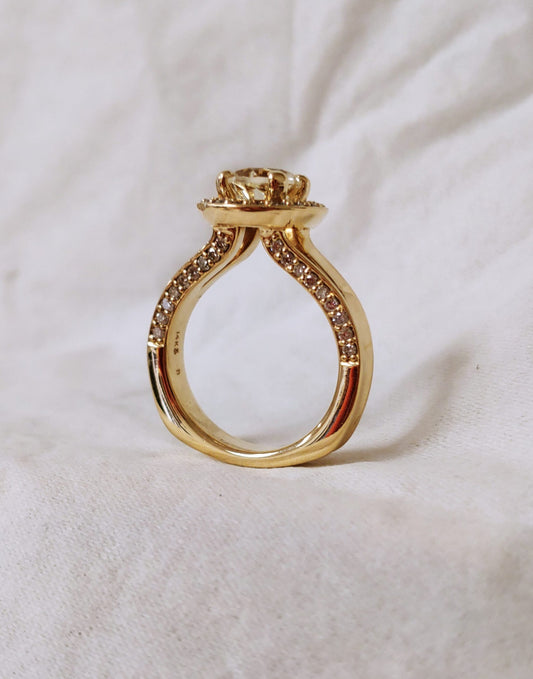 Sunstone Halo Ring