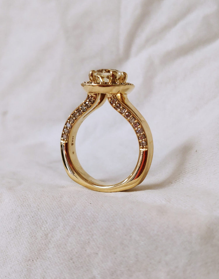 Sunstone Halo Ring
