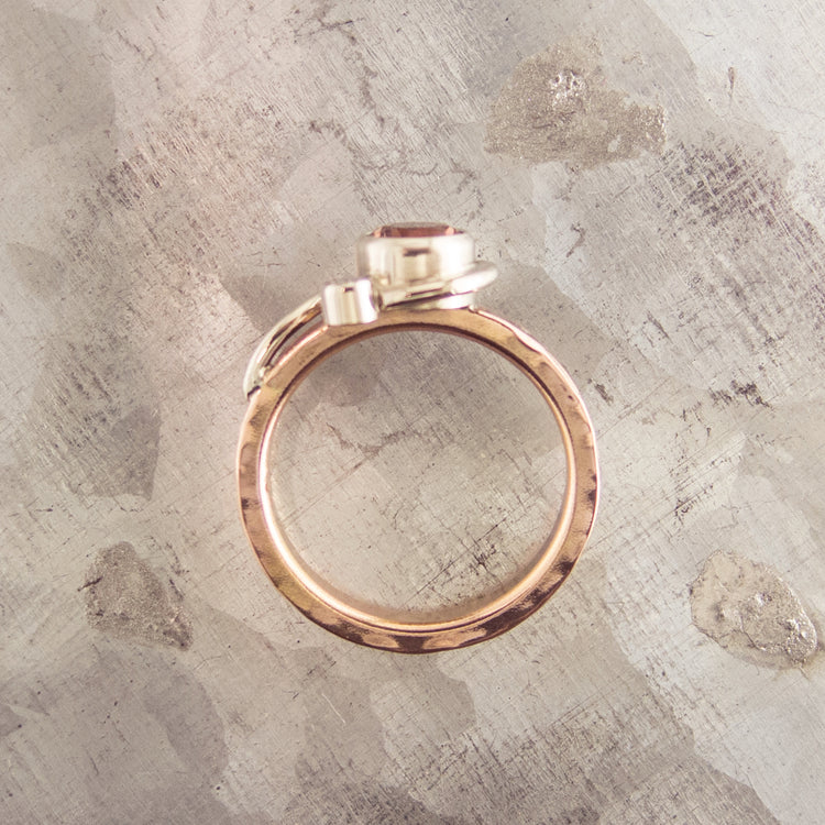 Solid Gold Lasso Bezel Set Sunstone Ring