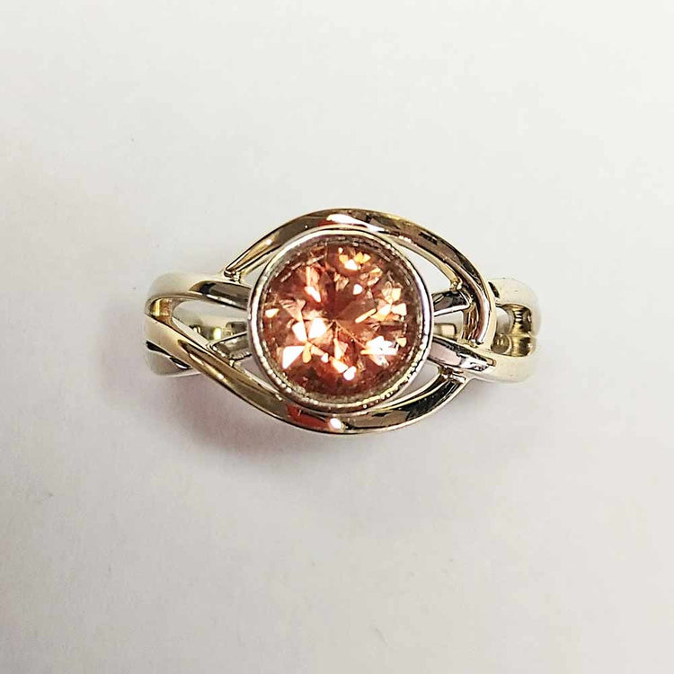 Ethereal Ring 14K Gold Custom Made Oregon Sunstone Ring