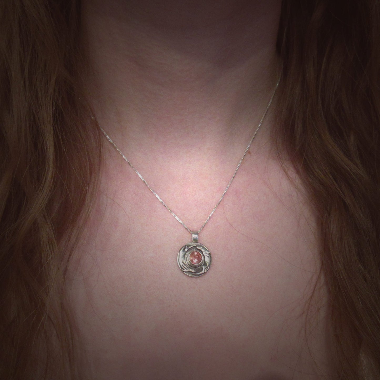 Playful Otter Pendant with Sunstone
