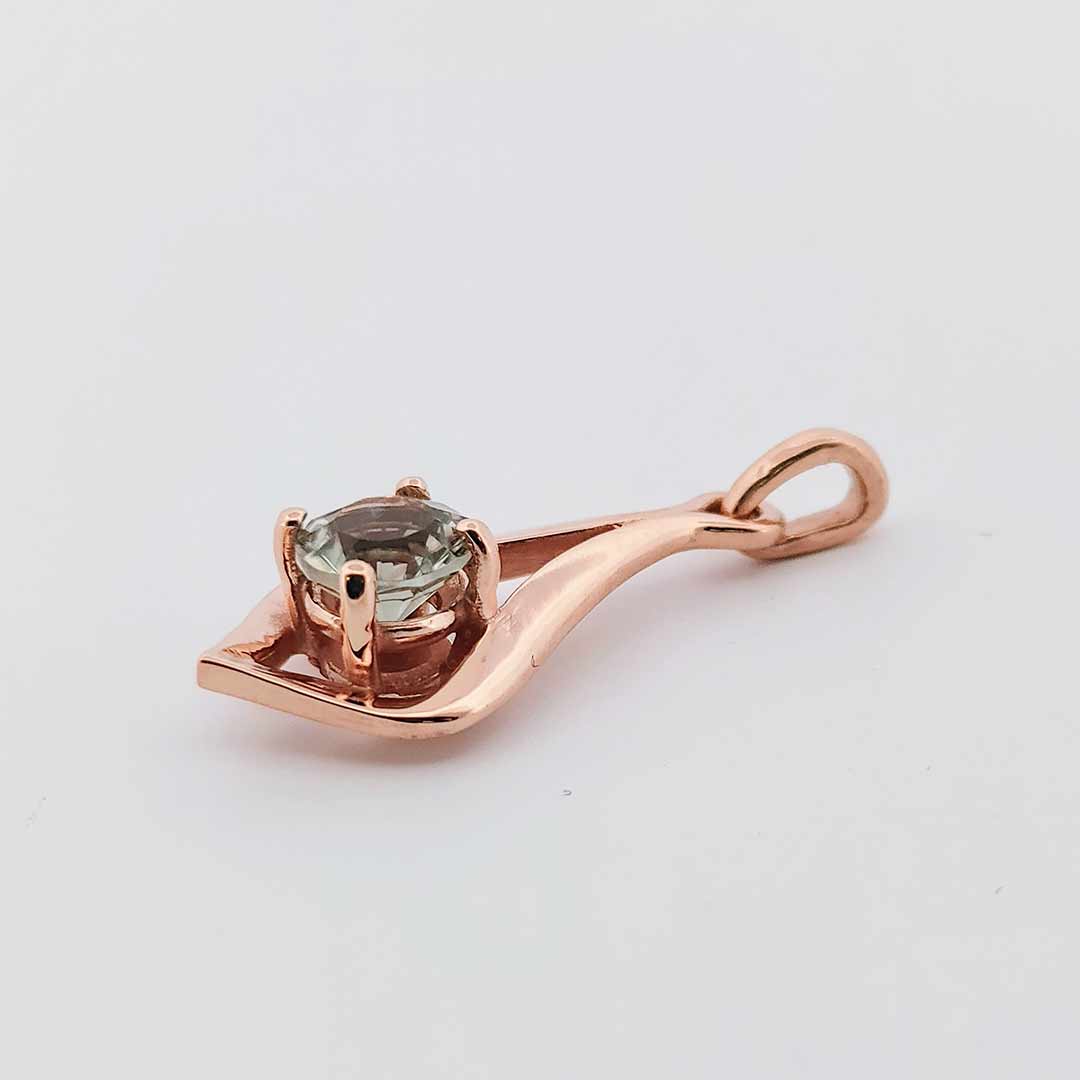 Petite Gold "Romance Necklace"-Green Oregon Sunstone