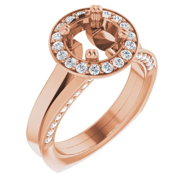 Sunstone Halo Ring rose gold