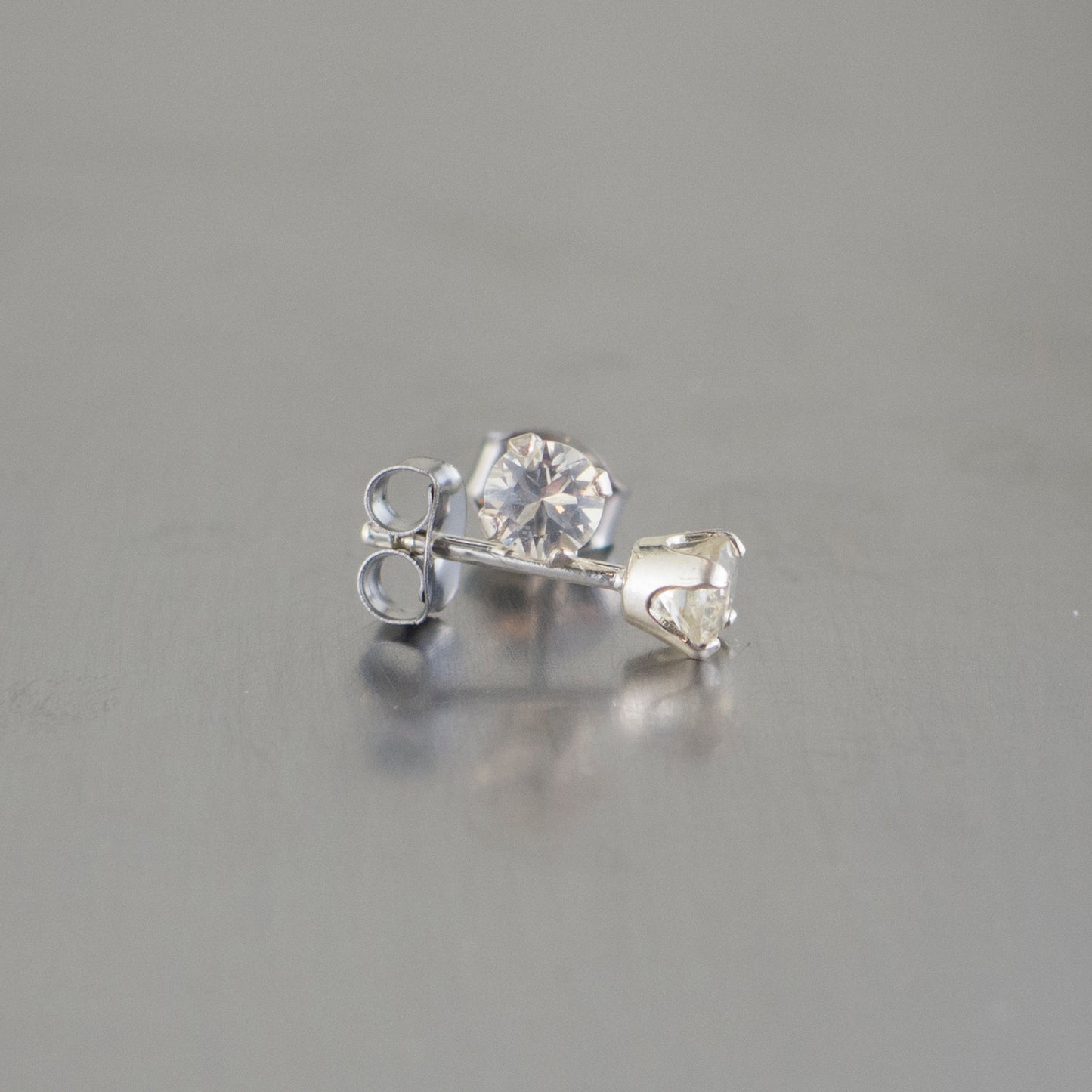 Silver Sunstone Stud Earrings