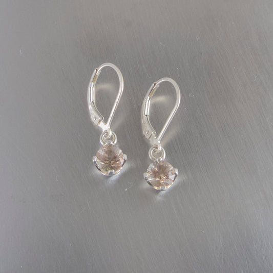 Silver dangle earrings champagne
