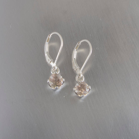 Silver dangle earrings champagne
