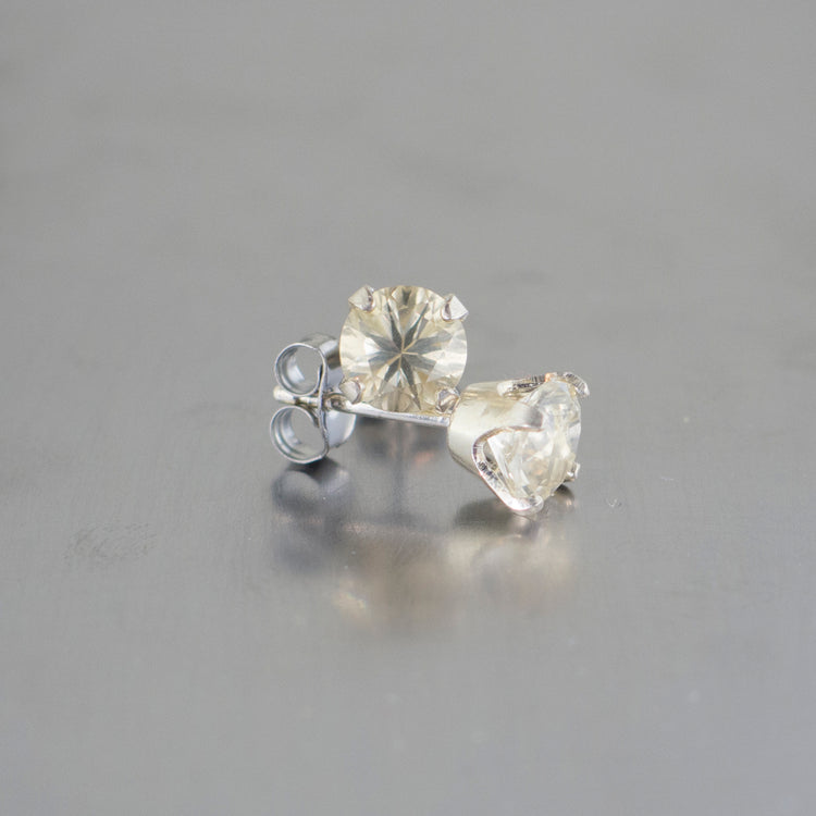 Essential Silver Sunstone Stud Earrings
