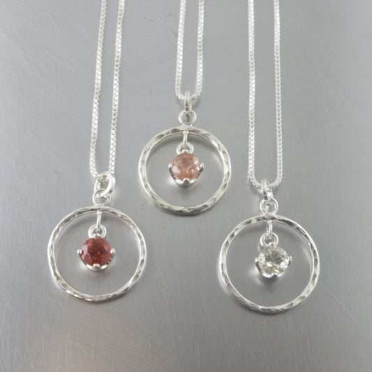 Silver Oregon Sunstone Saturn Pendant