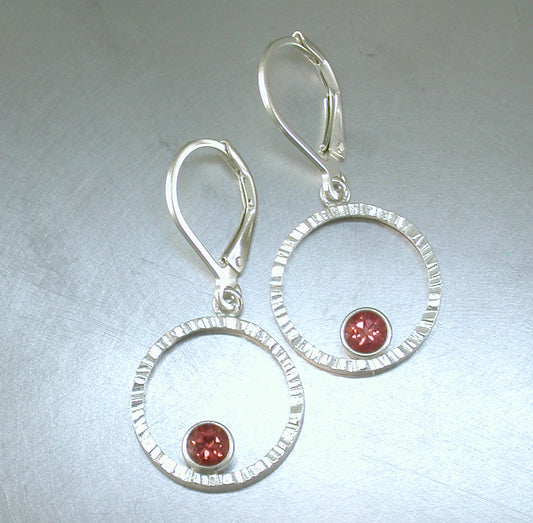 Silver orbit earrings sunset