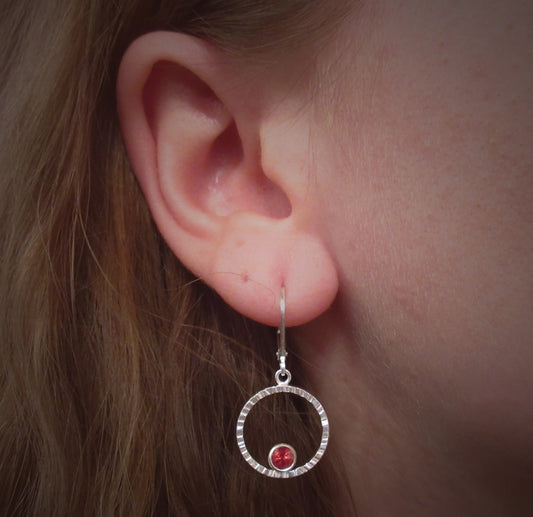 Silver orbit earrings sunset