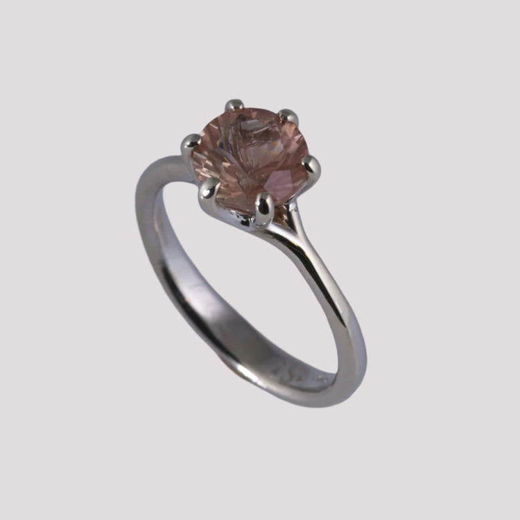 Starburst sunstone solitaire ring