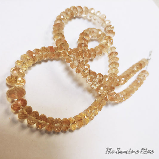 Rare Oregon Sunstone Faceted Rondelle Shape Beads