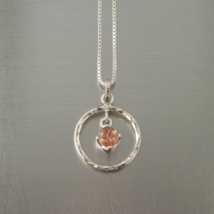 Silver Oregon Sunstone "Saturn Pendant"
