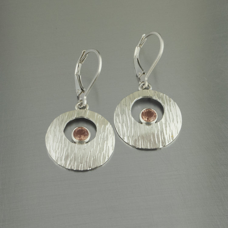 silver galilean moon dangle earring peach bark