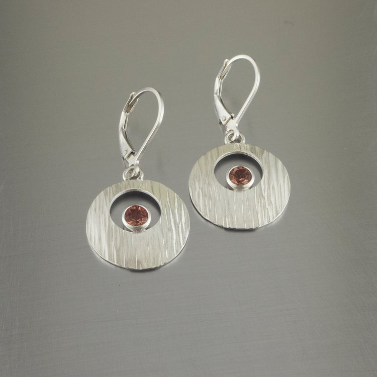 silver galilean moon dangle earring sunset bark