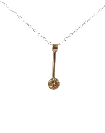 silver modern bar necklace champagne