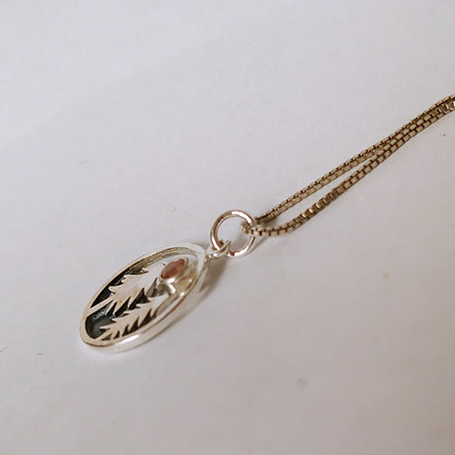Two Pine Necklace with Oregon Sunstone