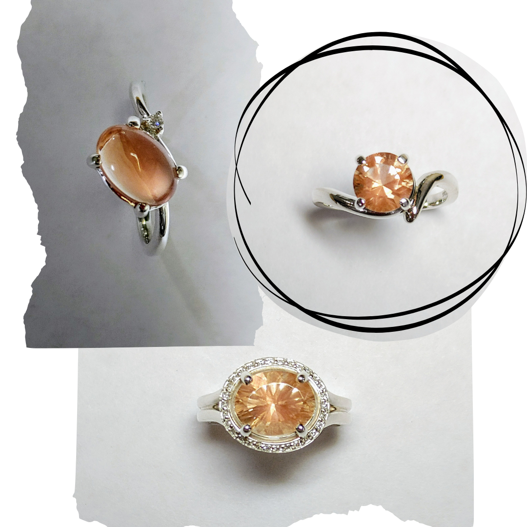 Oregon Sunstone rings.
