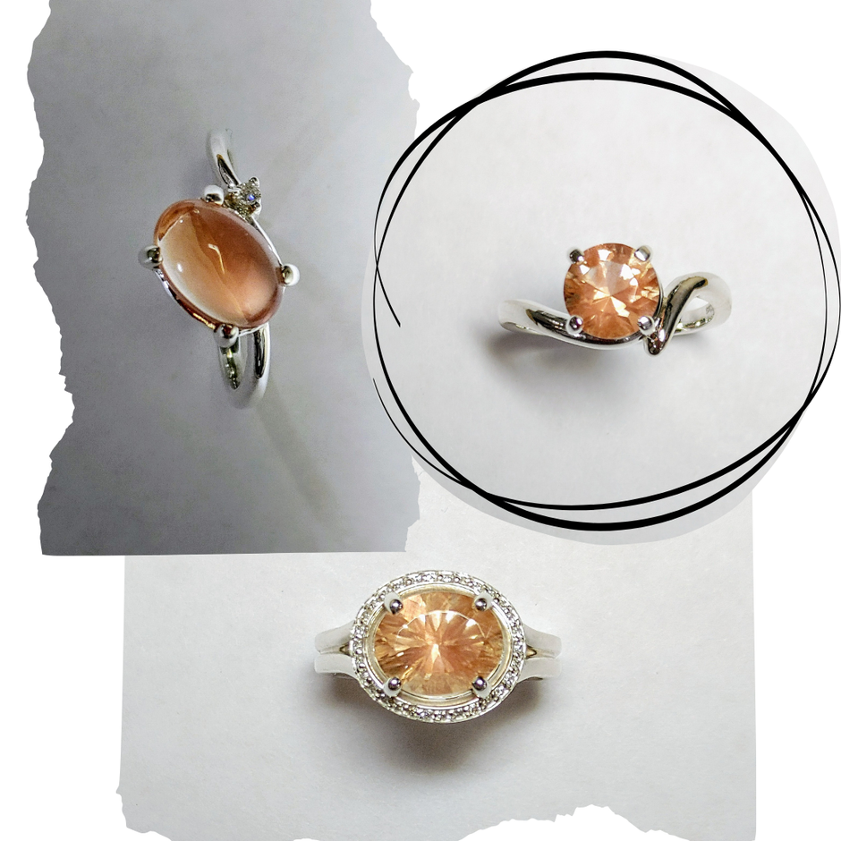 Oregon Sunstone rings.