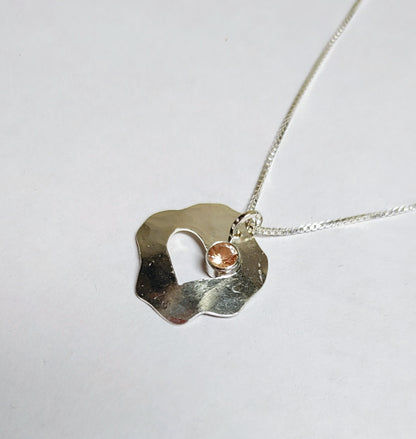 "My Heart" Sunstone Heart Necklace with Peach Oregon Sunstone