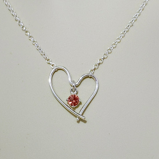 Valentine Heart Necklace with Oregon Sunstone