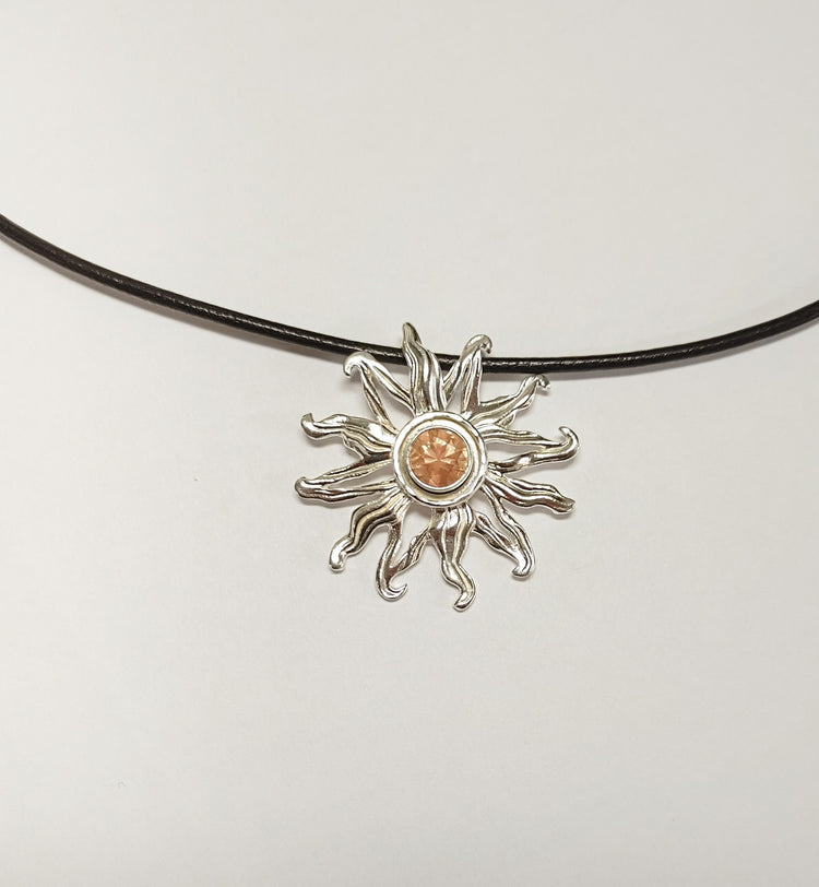 Silver Sun Burst Pendant