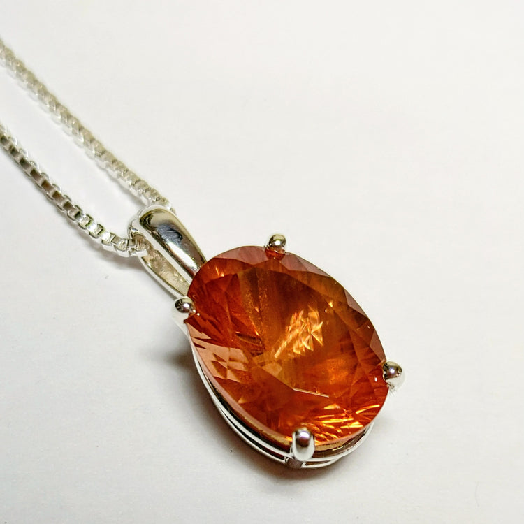 Oregon Sunstone Statement Oval Pendant – Sterling Silver
