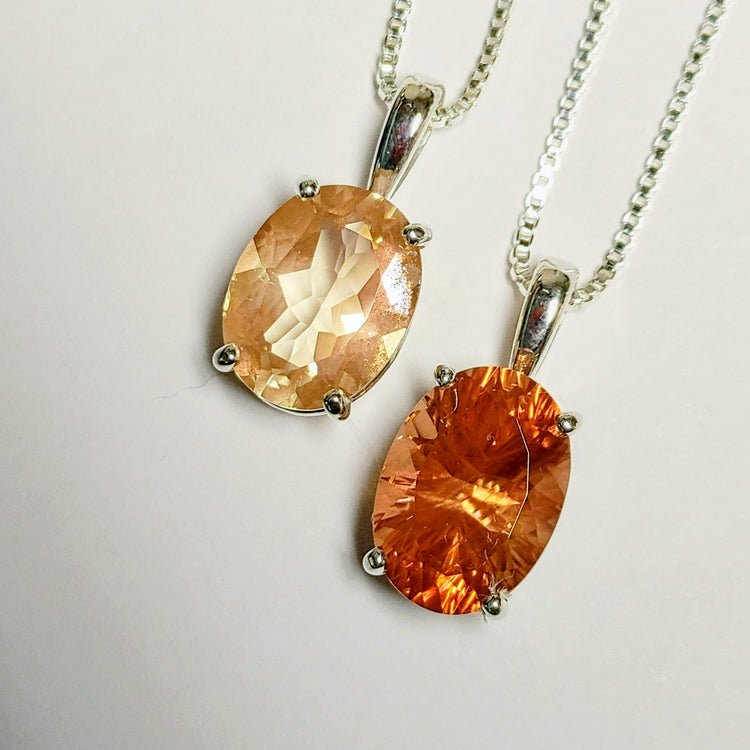 Oregon Sunstone Statement Oval Pendant – Sterling Silver