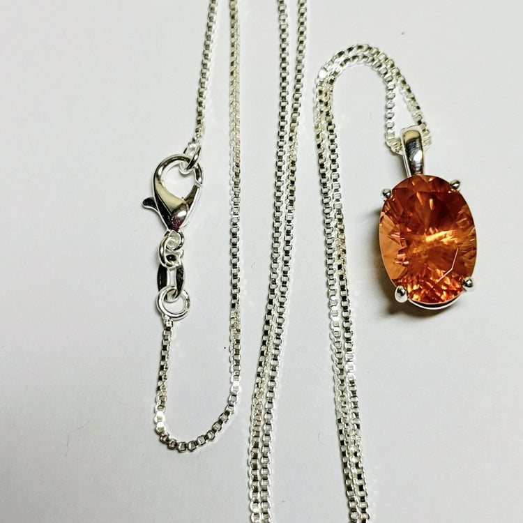 Oregon Sunstone Statement Oval Pendant – Sterling Silver