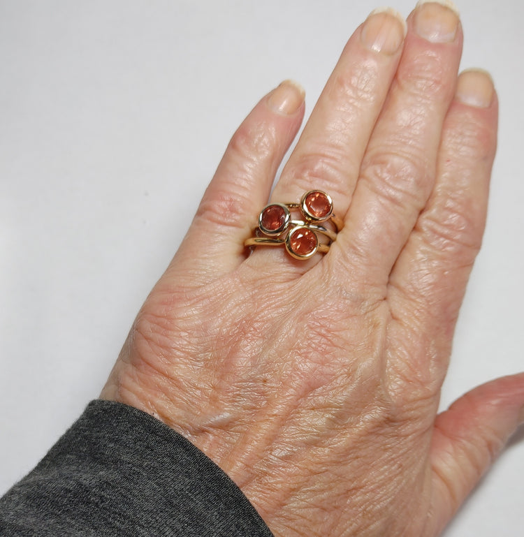 Solid Gold "Everlasting" Sunstone Bezel Ring