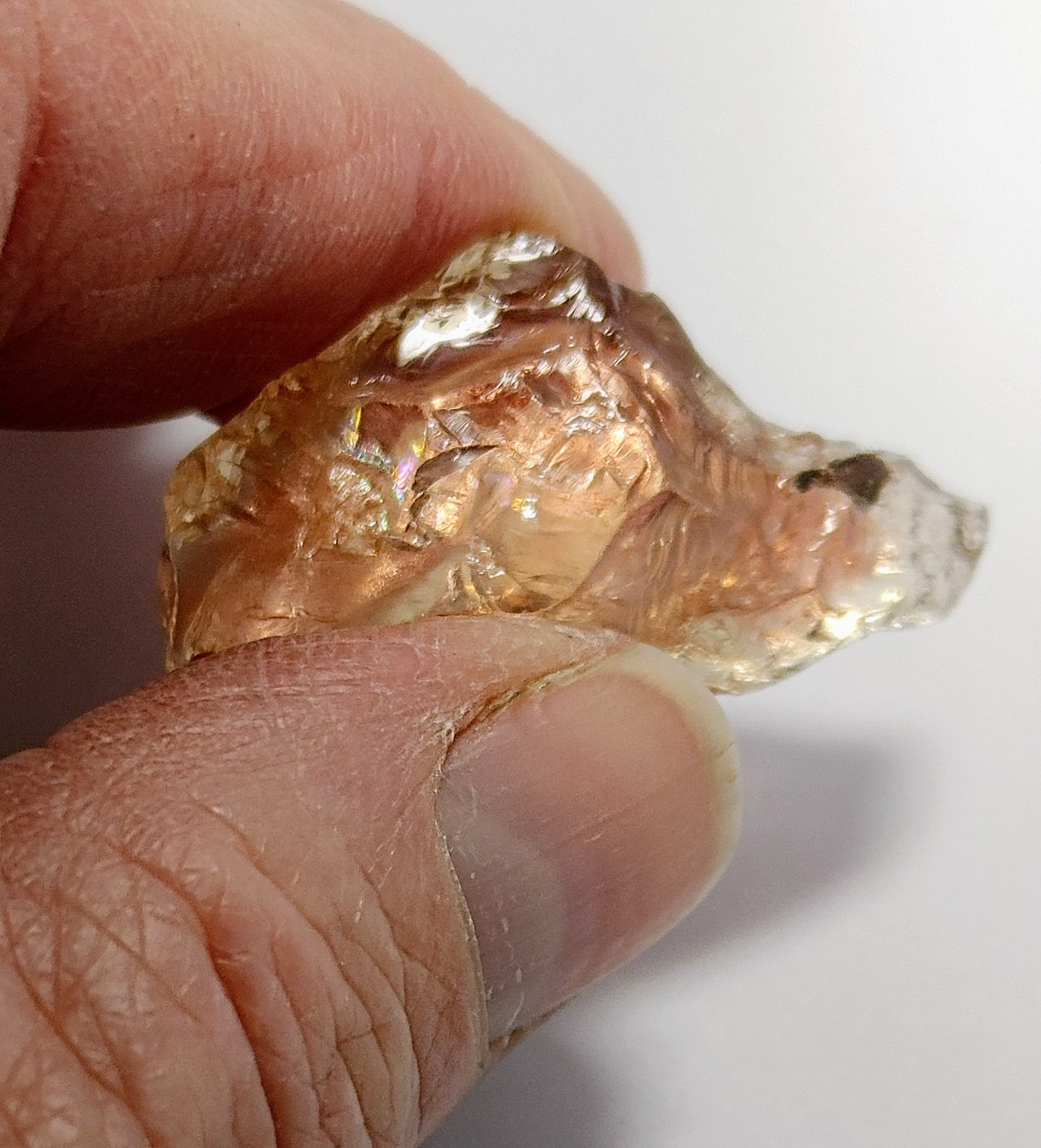 Peach/Orange Oregon Sunstone Crystal-35.64 carats