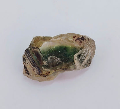Green/Peach Bicolor Oregon Sunstone Crystal-28.5 carats