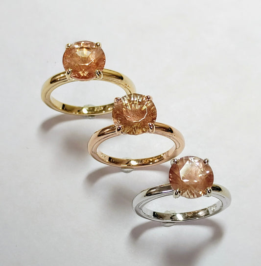Solid Gold Nature s Bling Champagne Sunstone engagement ring