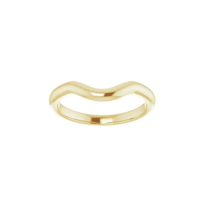Gold Contour Band for "Starburst" Six Prong Engagement