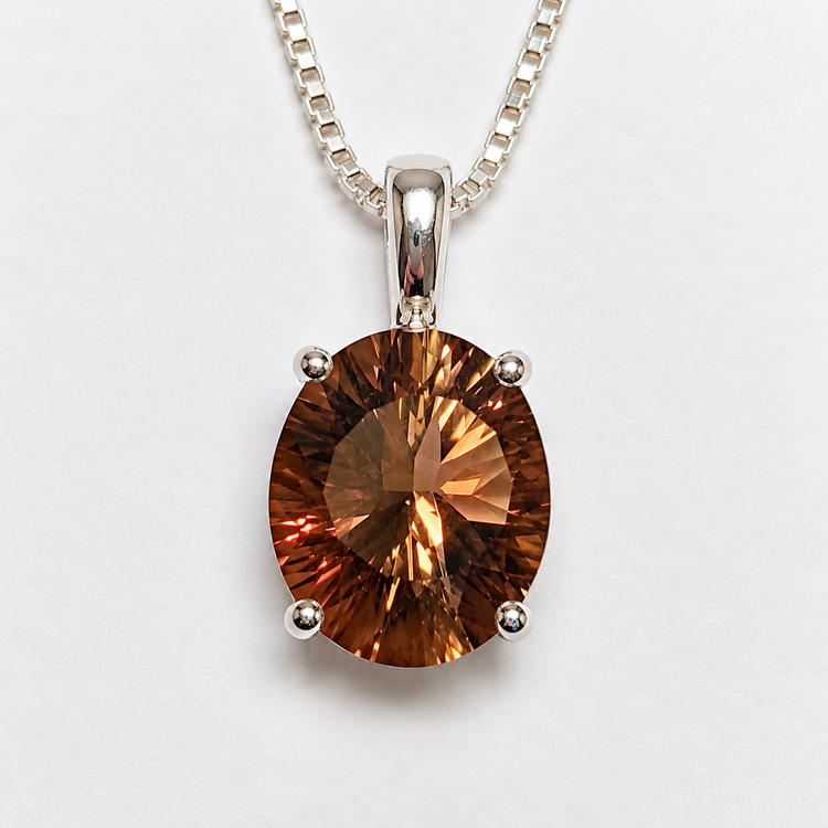Oregon Sunstone Statement Oval Pendant – Sterling Silver