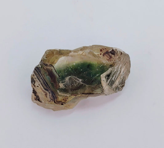 Gemstone-Green/Peach Bicolor Oregon Sunstone Crystal-28.5 carats