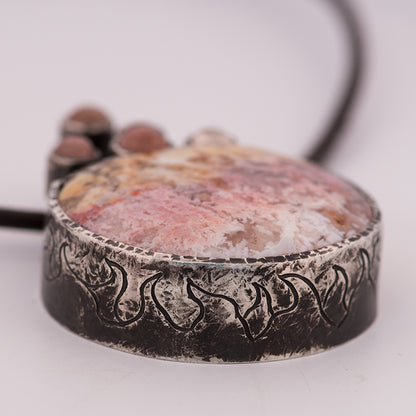 Fantastic Cauldron Pendant-Oregon Sunstone and Plume Agate