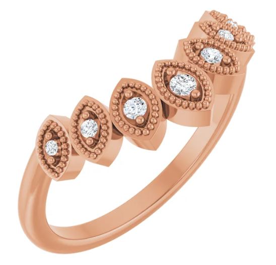 Round Lab Diamond Marquise Shape Contour Band