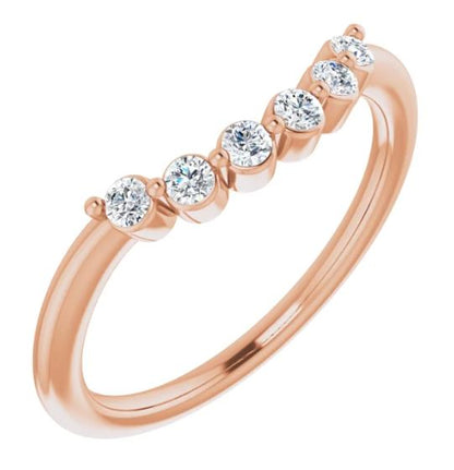 Round Lab Diamond Contour Band-Mkayla Eng. Ring Band