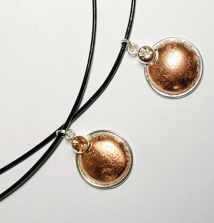 Oregon Sunstone "Copper-Silvermoon Necklace"