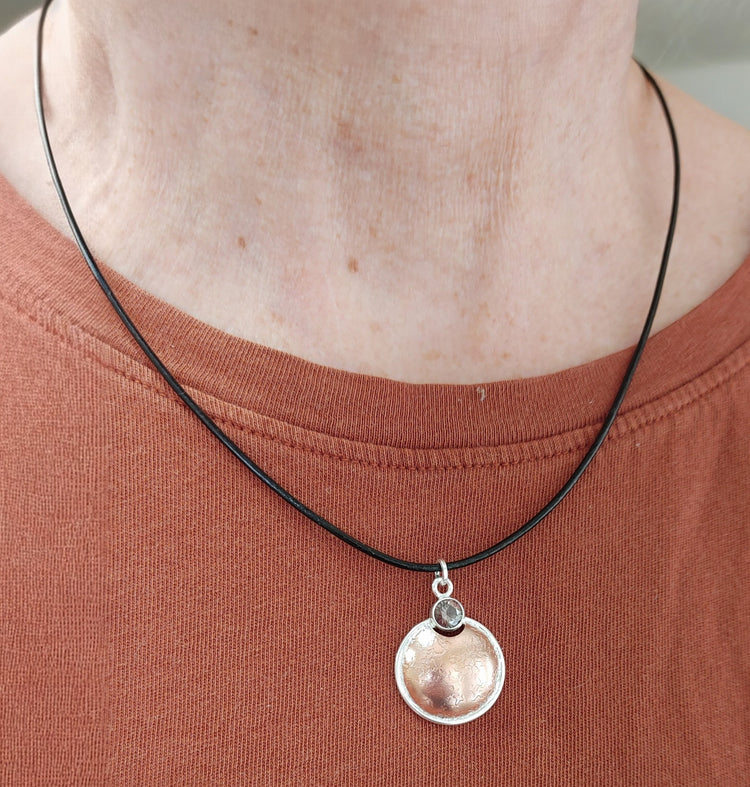 Oregon Sunstone "Copper-Silvermoon Necklace"