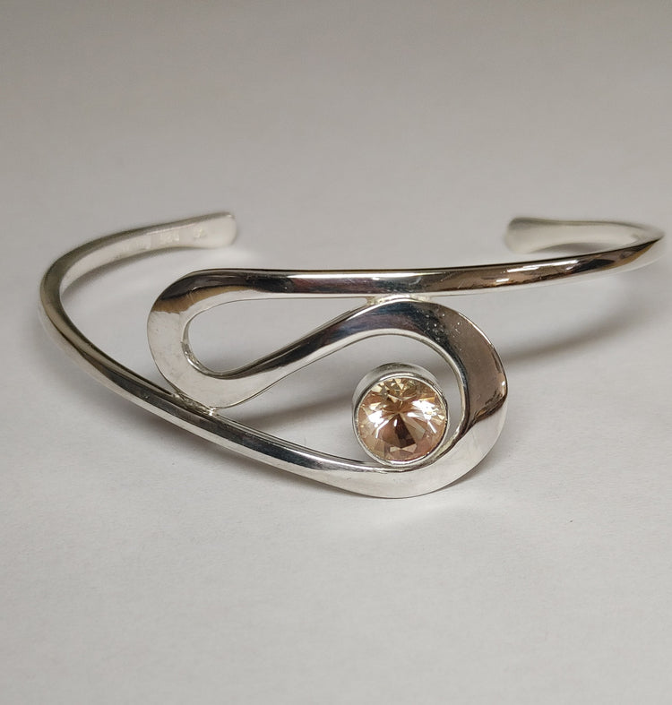 "Ebb & Flow" Double Sunstone Cuff Bracelet