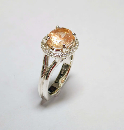 Gorgeous Sunstone Halo Ring