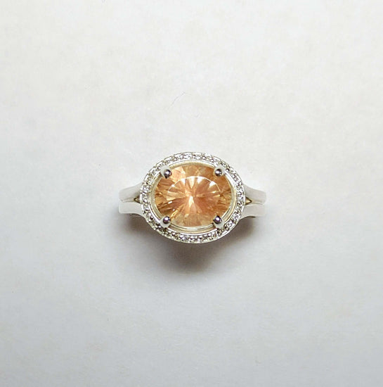 Gorgeous Sunstone Halo Ring