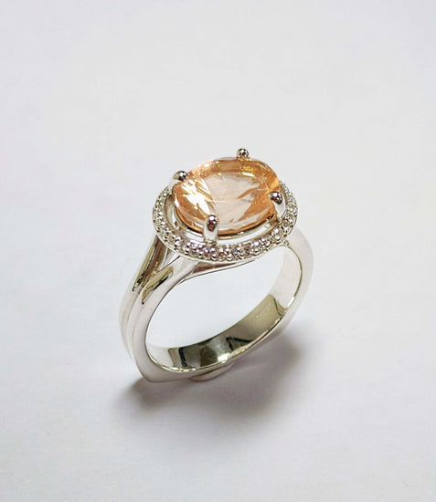 Gorgeous Sunstone Halo Ring