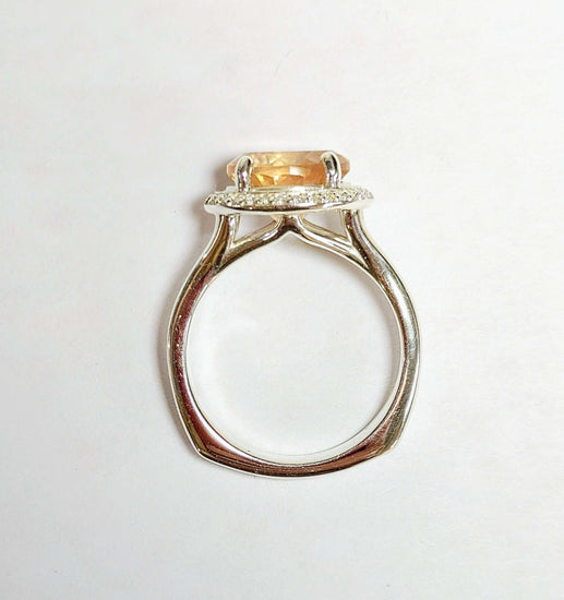 Gorgeous Sunstone Halo Ring