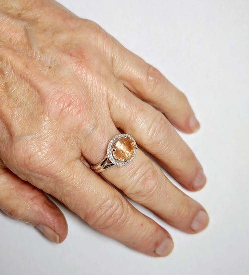 Gorgeous Sunstone Halo Ring
