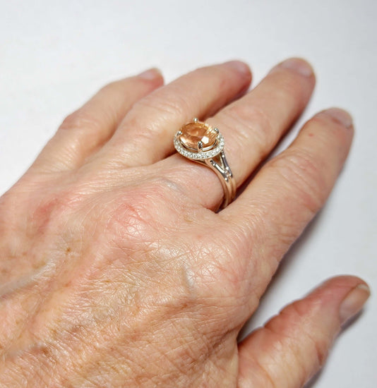 Gorgeous Sunstone Halo Ring