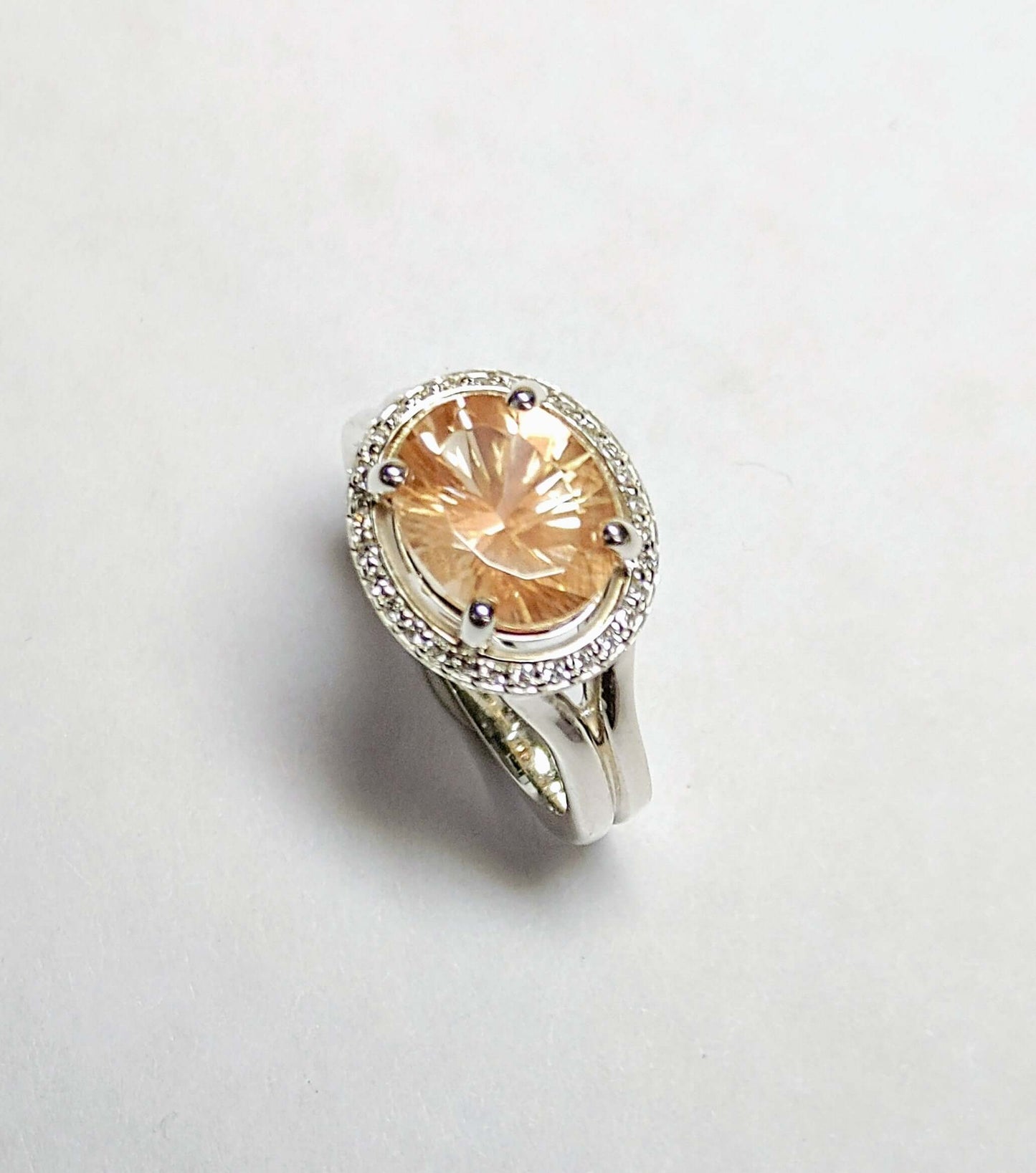 Gorgeous Sunstone Halo Ring