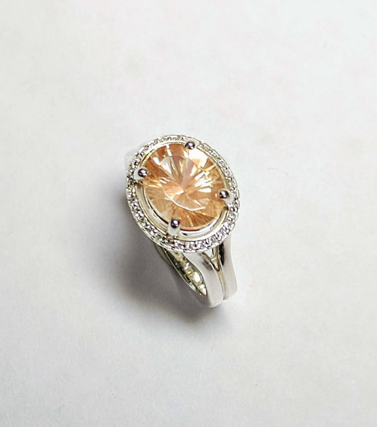 Gorgeous Sunstone Halo Ring